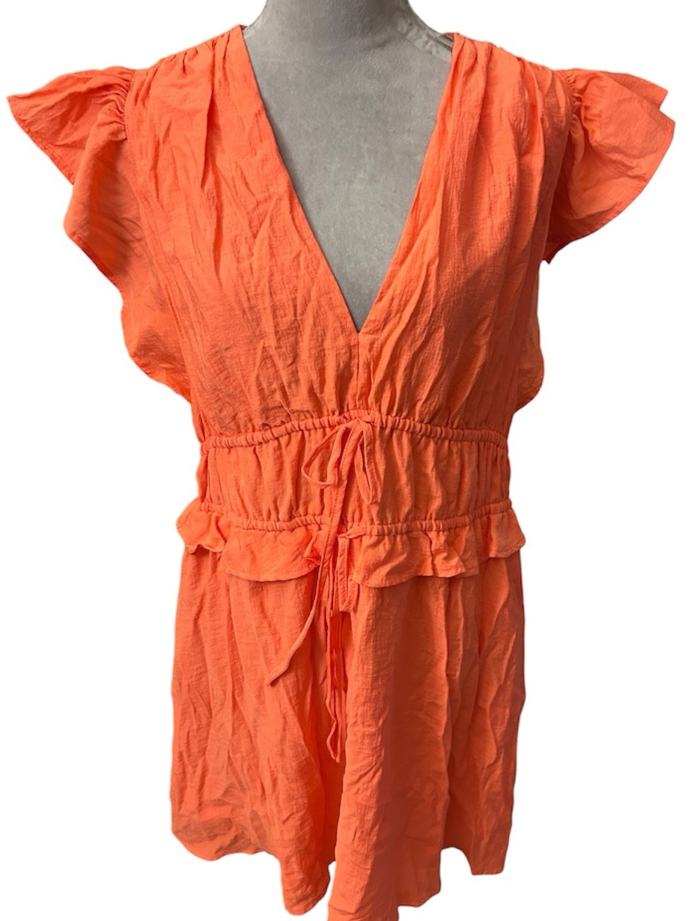 Scoop Coral Midi Dress - L